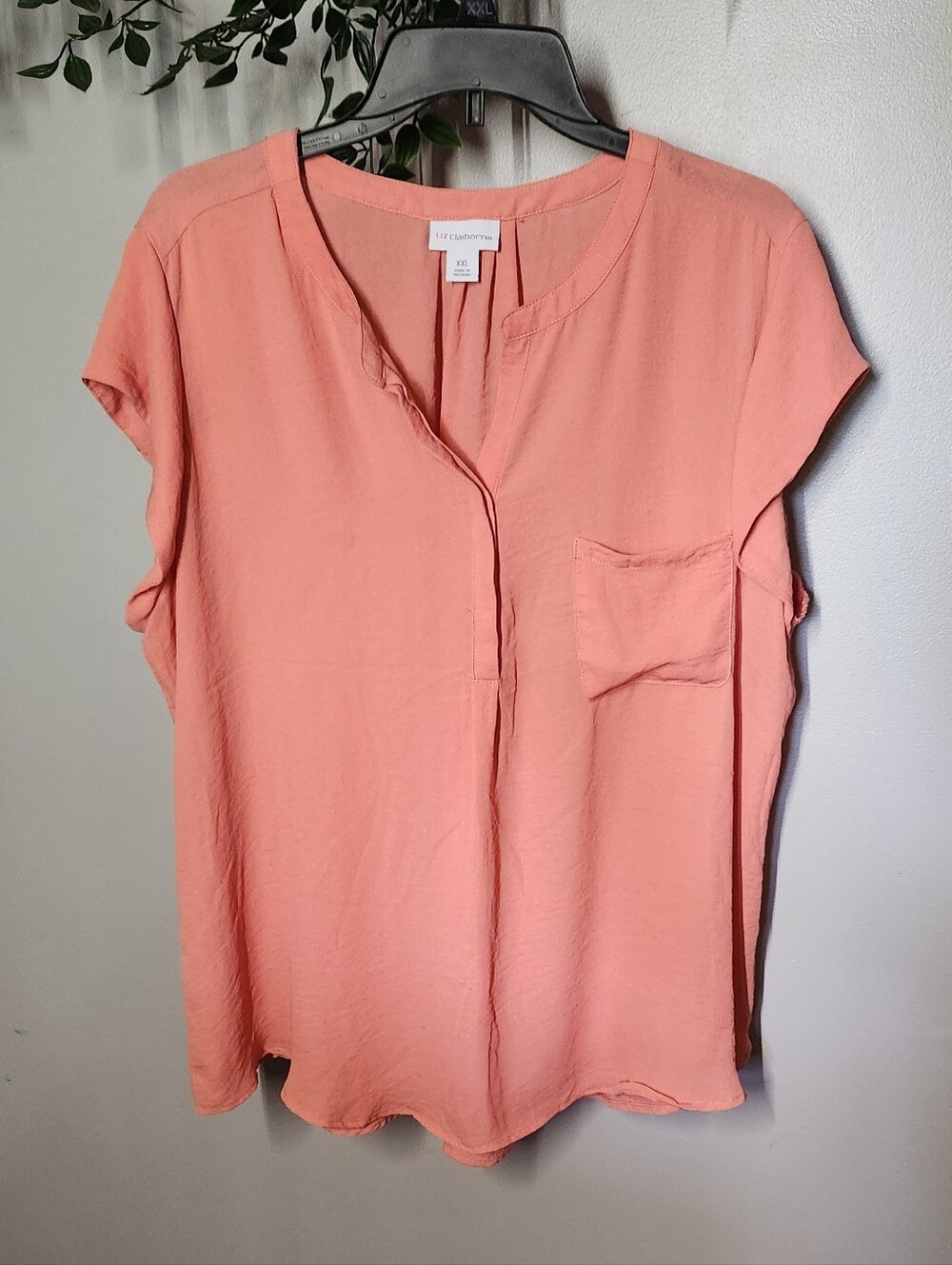 Liz Claiborne Coral Breezy Pocket Blouse